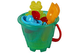 KM0112T Набір для гри з піском і водою відерце-замок, млин, лопатка, грабельки, формочка, кораблик ТехноК