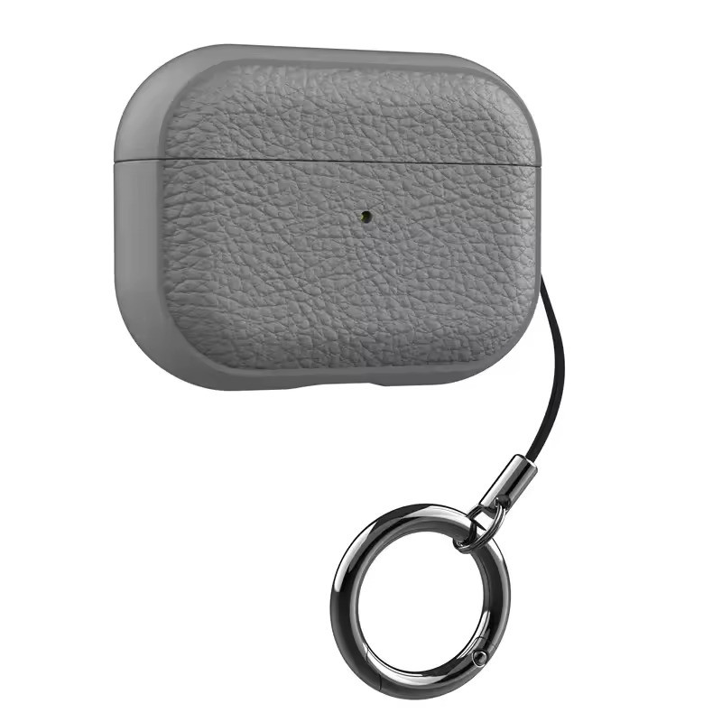 Чохол накладка Leather Ring для Apple Airpods Pro 2 Сірий