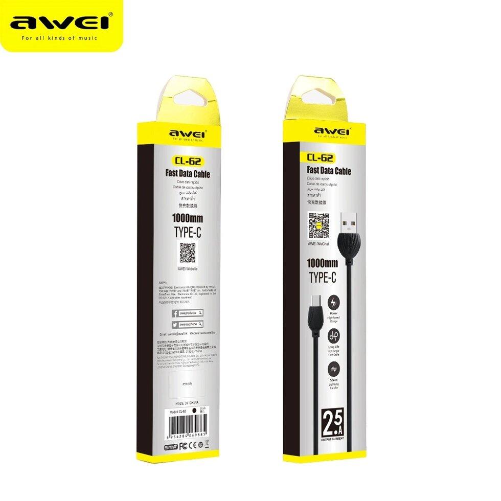 Кабель для заряджання та передачі даних Type-C AWEI CL-62