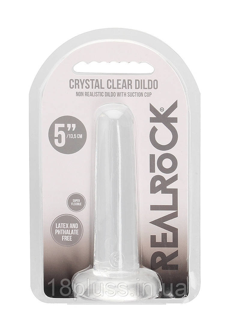 Прозорий фалоімітатор на присосці Shots Realrock Crystal Clear Dildo 5,3" Transparent, фото 1