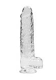 Прозорий фалоімітатор на присосці Shots Realrock Crystal Clear Dildo 9" Transparent, фото 2