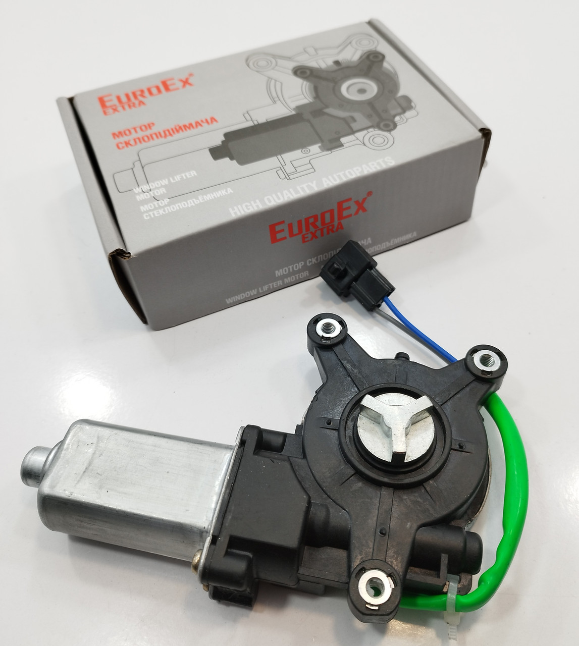 Мотор склопідіймача правий (трикутний) Ланос, Сенс EuroEx Угорщина, фото 1