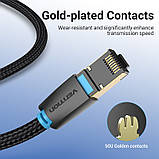 Патч-корд Vention 3м в обплетенні, мережевий кабель 40 Гбіт/с Ethernet RJ45 Cat 8 Black (IKGBI), фото 3