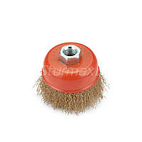 Щітка чашка 75 мм для УШМ, кручені латуньовані дроти Sturmax 5240M-01-075