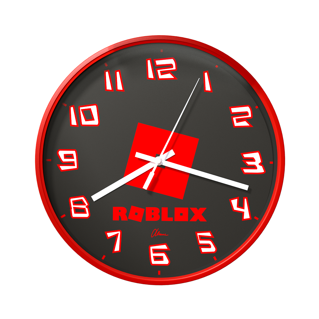 Годинник настінний кварцовий в дитячу кімнату Roblox черний