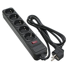 Мережевий фільтр подовжувач 5 РОЗЕТОК 2 метри з кнопкою