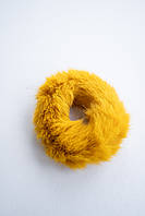 Хутряна гумка-гумка для волосся гірчична