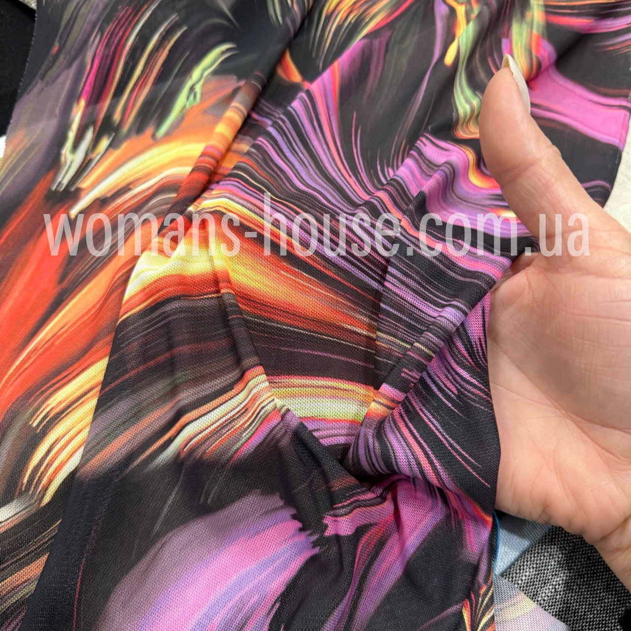 Сетка стрейч принт абстракция Этно 150 см 120 г/м2 Рулон от 100 м, фото 1