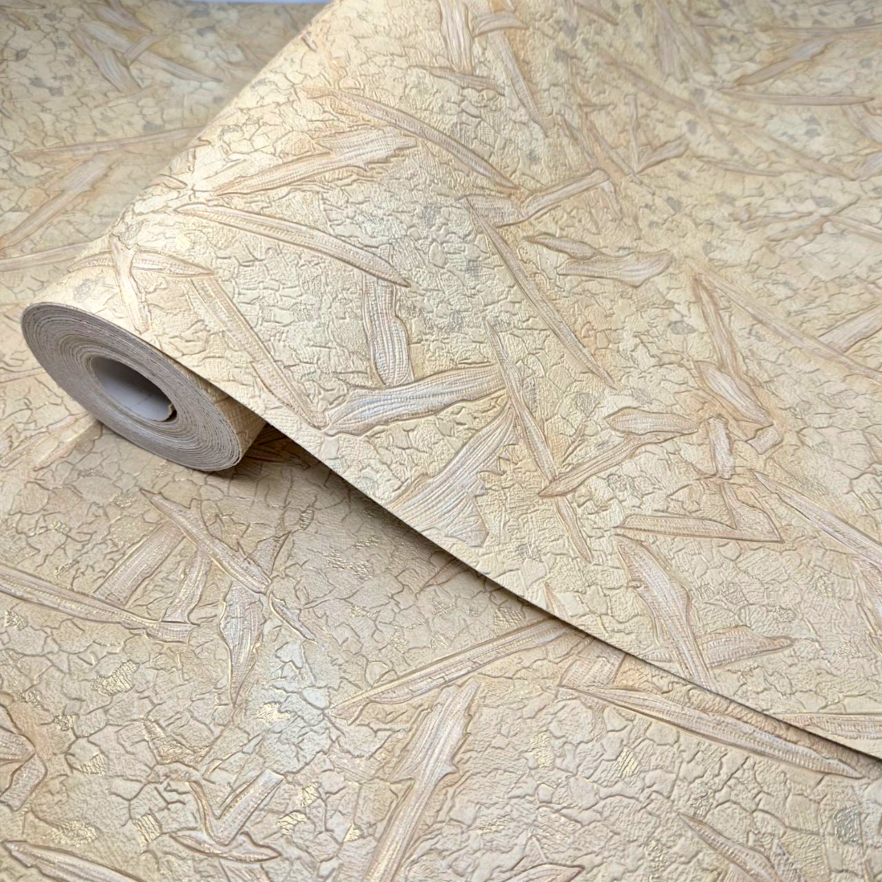 Шпалери вінілові 10 × 0.53 м Слов’янські шпалери 5785-04, обої бежеві, на кухню, в спальню, коридор, передпокій, вітальню, фото 1