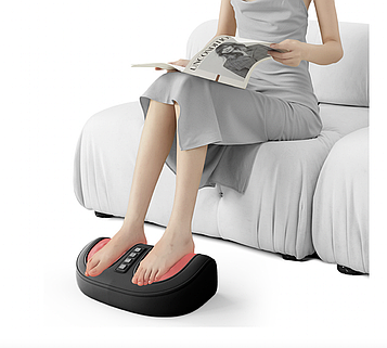 Роликовий масажер для ніг і стоп з інфракрасним нагріванням Чорний