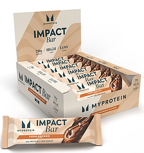 Протеїновий батончик MyProtein Impact Protein Bar 64 г - 12 шт. (20 г білка) ( fudge brownie )