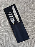 Куверт на два відділення для столового приладдя, чорний, водовідштовхувальний, фото 3