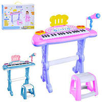 Синтезатор 37 клавіш, 50-21-в43 см, на ніжках, мікрофон, стільчик, музика, світло, запис