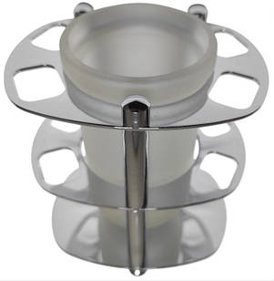 Підставка для зубних щіток з склянкою (латунь хром) Атак 8530002A