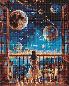 Алмазна мозаїка/вишивка Мрійлива дівчина 40*50 см Ідейка AMO 8077