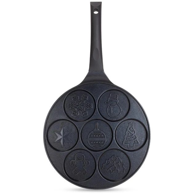 Сковорода для оладок Різдвяна кругла з антипригарним покриттям 26 см Kamille KM-4210, фото 1