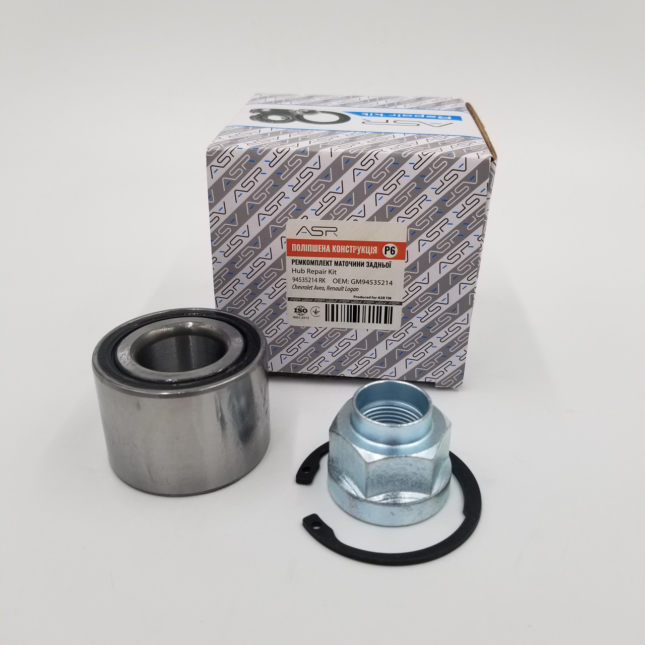 Підшипник задньої маточини Шевроле Авео, Рено Логан (підшипник + кільце + гайка) ASR Чехія