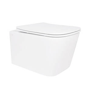 Унітаз підвісний Qtap Crow безобідковий із сидінням Soft-close QT05335171W