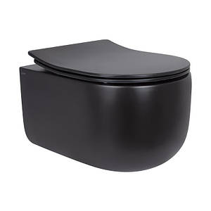Унітаз підвісний Qtap Taurus безобідковий із сидінням Soft-close QT2433084EUQMB