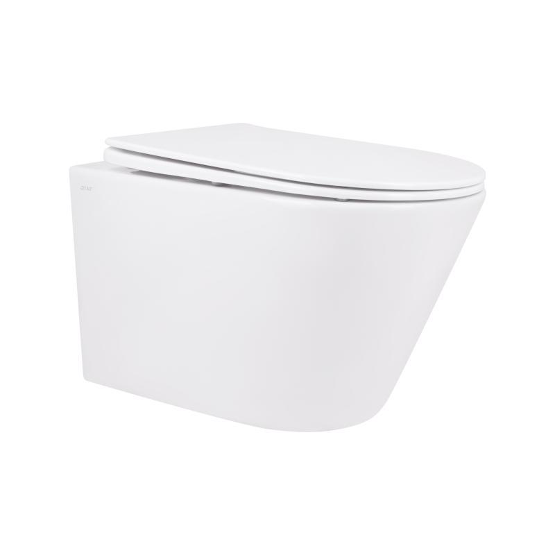 Унітаз підвісний Qtap Swan безобідковий із сидінням Soft-close QT16335178W