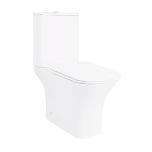 Унітаз-компакт Qtap Presto Quadro безобідковий із сидінням Soft-close QT24221215AW