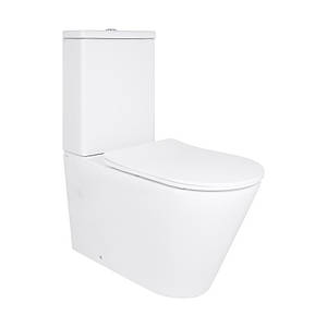 Унітаз підлоговий Qtap Vlasta Ultra Quiet безобідковий із сидінням Soft-close WHITE QT28228300W