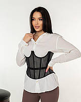 Корсет на 16 косточках с прозрачными вставками утягивающий 5115 для коррекции фигуры 48-50