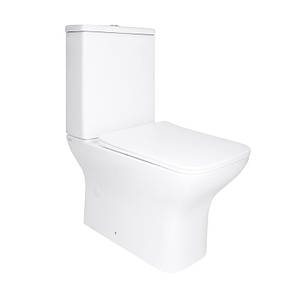 Унітаз підлоговий Qtap Aries Rimless безобідковий із сидінням Soft-close WHITE QT03228302W