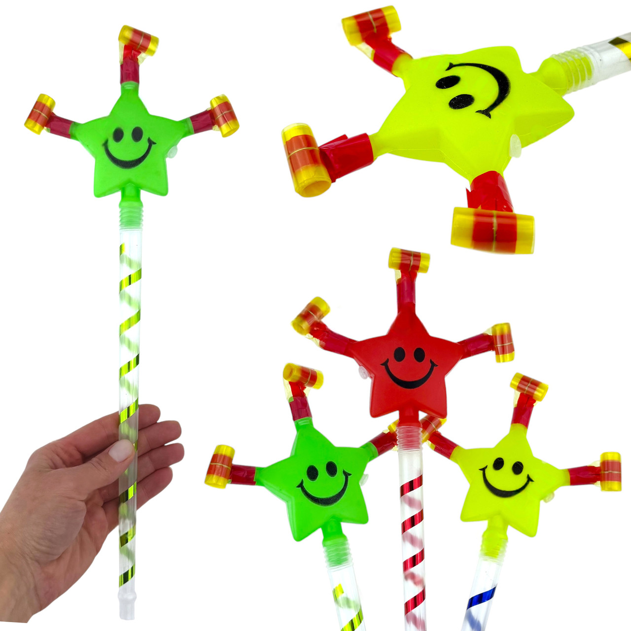 Маскарадна палиця Зірочка з гудком велика 26 см набір 40 шт., фото 1