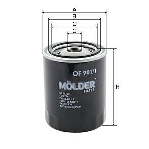 Фільтр масляний Molder Filter OF 901/1 (WL7143, OC109/1, W81184), фото 3