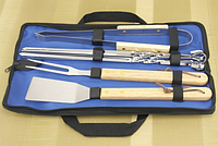 Набор для грилю і барбекю 4 предмети з дерев`яними ручками