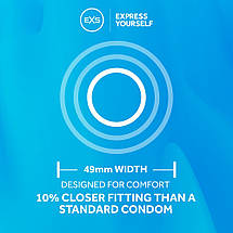 Презервативи латексні EXS Snug Fit щільно прилеглі, 49 мм (ціна за 10 шт.), фото 6