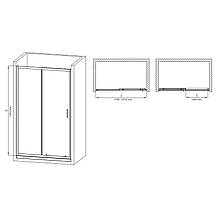 Двері в нішу Mixxus Premium DIVERSE SD01-120x185-TR Chrome прозоре скло 5мм (MI6873), фото 4