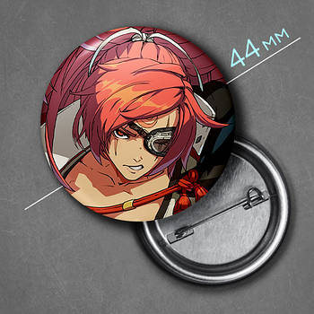 "Байкен (Гілті Гір / Guilty Gear)" значок круглий на булавці Ø44 мм