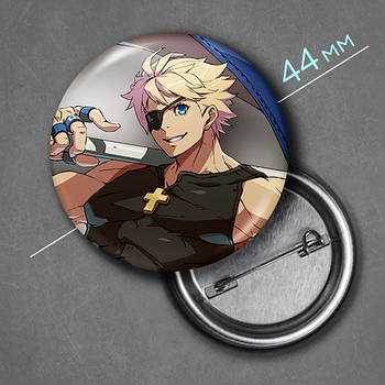 "Сін Кіске (Гілті Гір / Guilty Gear)" значок круглий на булавці Ø44 мм