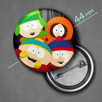 "Південний парк / South Park" значок круглий на булавці Ø44 мм