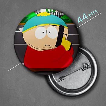 "Ерік Картман (Південний парк / South Park)" значок круглий на булавці Ø44 мм