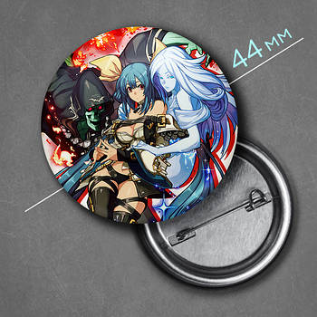 "Діззі (Гілті Гір / Guilty Gear)" значок круглий на булавці Ø44 мм