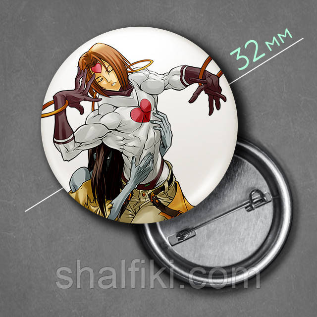 "Заппа (Гілті Гір / Guilty Gear)" значок круглий на булавці Ø32 мм, фото 1