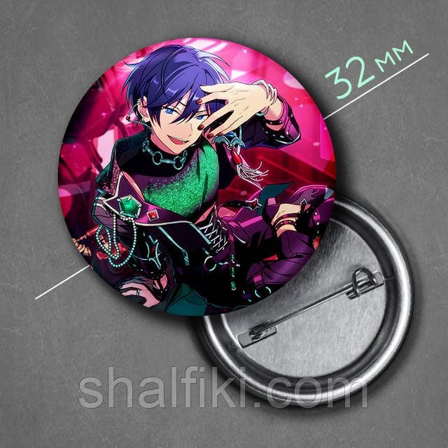 "Хокуто Хідака (Aнсамбль Зірок / Ensemble Stars)" значок круглий на булавці Ø32 мм, фото 1