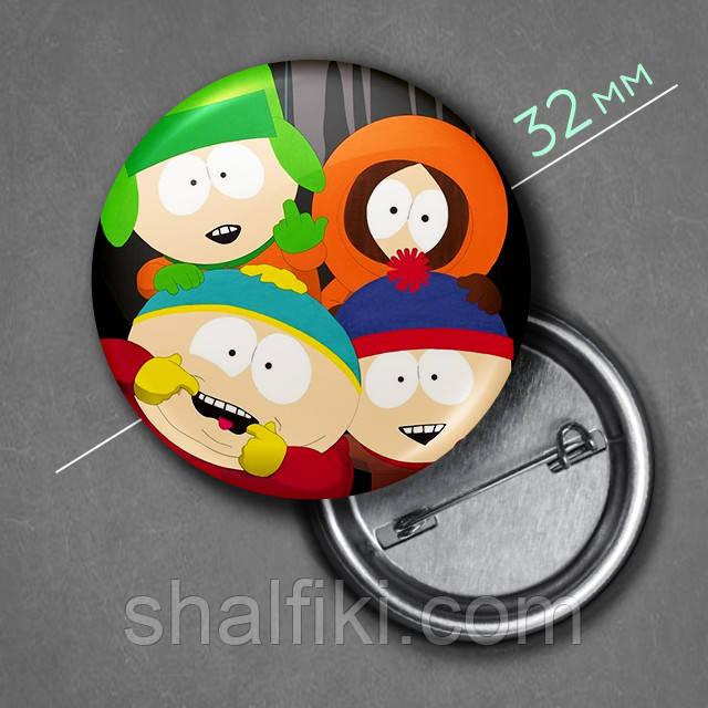 "Південний парк / South Park" значок круглий на булавці Ø32 мм, фото 1