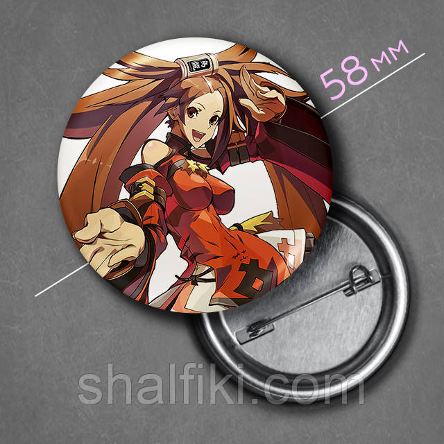 "Джем Курадобері (Гілті Гір / Guilty Gear)" значок круглий на булавці Ø58 мм, фото 1