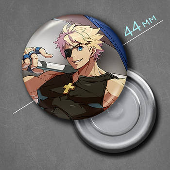 "Сін Кіске (Гілті Гір / Guilty Gear)" магніт круглий Ø44 мм