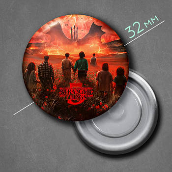 "Дивні дива / Stranger Things" магніт круглий Ø32 мм