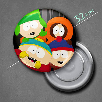 "Південний парк / South Park" магніт круглий Ø32 мм
