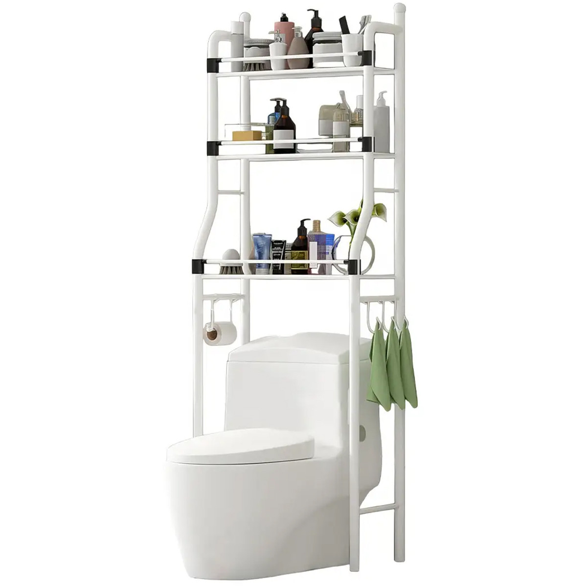 Полиця стелаж підлогова над унітазом в туалет Toilet Rack Етажерка органайзер Пластик