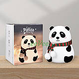 Дитячий силіконовий світильник нічник Панда м'який 14 см з різнокольоровим підсвічуванням (60701), фото 8