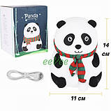 Дитячий силіконовий світильник нічник Панда м'який 14 см з різнокольоровим підсвічуванням (60701), фото 9