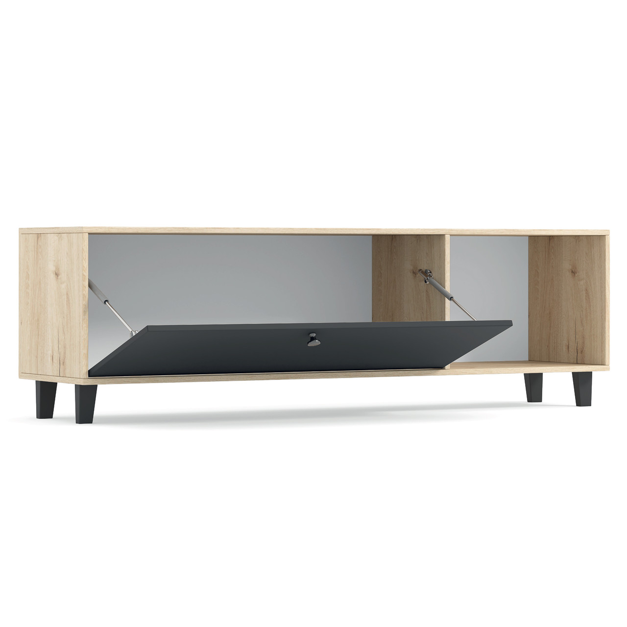 Стильна висока вузька тв тумба під телевізор довга 160 см на ніжках у вітальню зал Тоня Київський Стандарт, фото 1