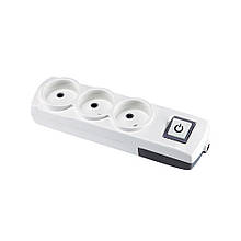 Колодка Violux 3-на без заземлення з вимикачем